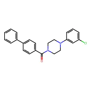 [4-(3-Chlorophenyl)piperazin-1-yl]-(4-phenylphenyl)methanone structure