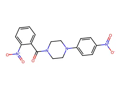 (2-Nitrophenyl)-[4-(4-nitrophenyl)piperazin-1-yl]methanone structure