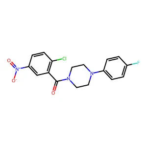 (2-Chloro-5-nitrophenyl)[4-(4-fluorophenyl)-1-piperazinyl]methanone structure