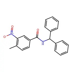 N-benzhydryl-4-methyl-3-nitrobenzamide structure