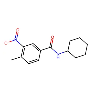 N-cyclohexyl-4-methyl-3-nitrobenzamide structure