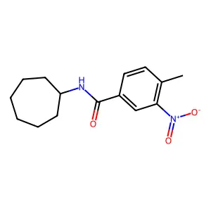 N-cycloheptyl-4-methyl-3-nitrobenzamide structure