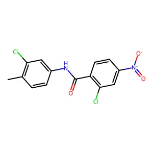 2-chloro-N-(3-chloro-4-methylphenyl)-4-nitrobenzamide structure