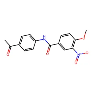 N-(4-acetylphenyl)-4-methoxy-3-nitrobenzamide structure