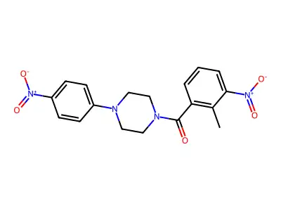 (2-Methyl-3-nitrophenyl)-[4-(4-nitrophenyl)piperazin-1-yl]methanone structure