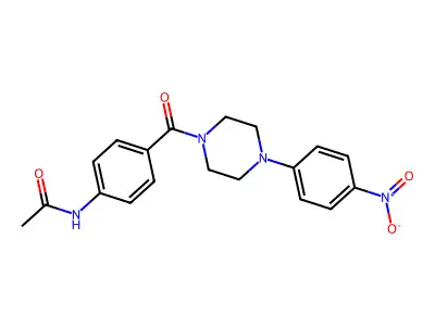 N-(4-{[4-(4-nitrophenyl)piperazin-1-yl]carbonyl}phenyl)acetamide structure