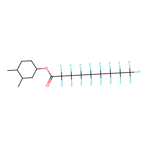 (3,4-dimethylcyclohexyl) 2,2,3,3,4,4,5,5,6,6,7,7,8,8,9,9,9-heptadecafluorononanoate structure