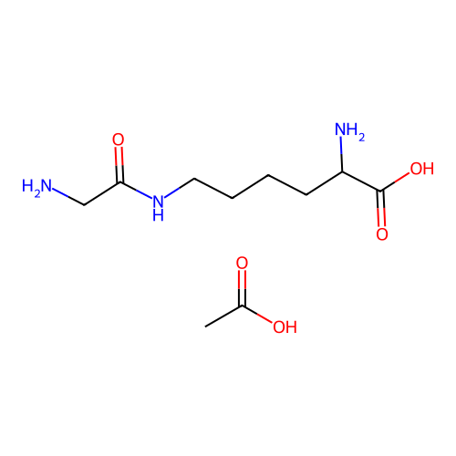 Acetic acid; 2-amino-6-[(2-aminoacetyl)amino]hexanoic acid structure