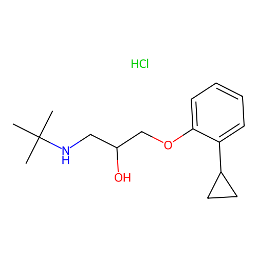 2-Propanol, 1-(tert-butylamino)-3-(o-cyclopropylphenoxy)-, hydrochloride structure