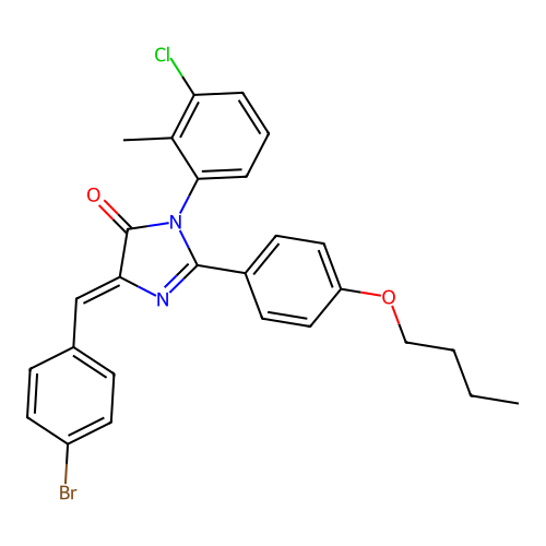 (4Z)-4-[(4-bromophenyl)methylidene]-2-(4-butoxyphenyl)-1-(3-chloro-2-methylphenyl)-4,5-dihydro-1H-imidazol-5-one structure