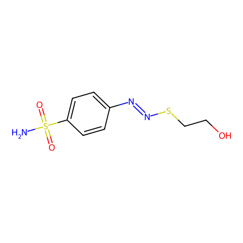 4-[(2-Hydroxyethylthio)diazenyl]benzenesulfonamide structure