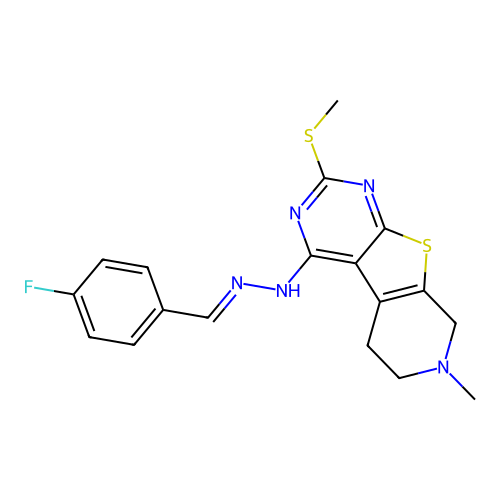 C18H18FN5S2 structure