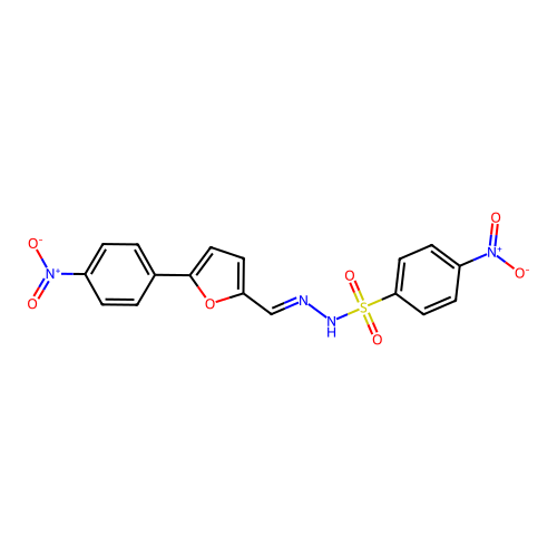 4-nitro-N'-{(E)-[5-(4-nitrophenyl)furan-2-yl]methylidene}benzenesulfonohydrazide structure
