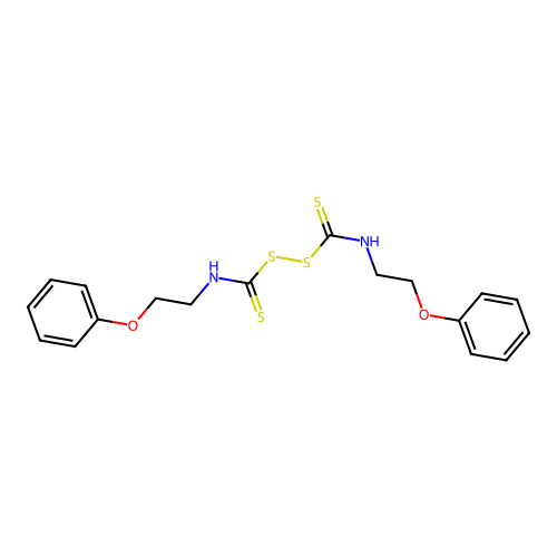 N-(2-Phenoxyethyl){[(2-phenoxyethyl)carbamothioyl]disulfanyl}carbothioamide structure