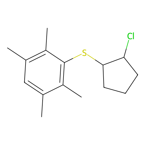 2-Chlorocyclopentyl 2,3,5,6-tetramethylphenyl sulfide structure