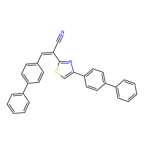 3-(4-Biphenylyl)-2-[4-(4-biphenylyl)-1,3-thiazol-2-yl]acrylonitrile structure