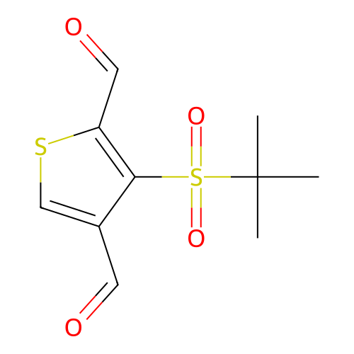 3-(Tert-butylsulfonyl)thiophene-2,4-dicarbaldehyde structure