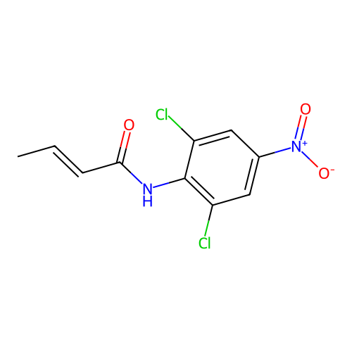 (E)-N-(2,6-dichloro-4-nitrophenyl)but-2-enamide structure