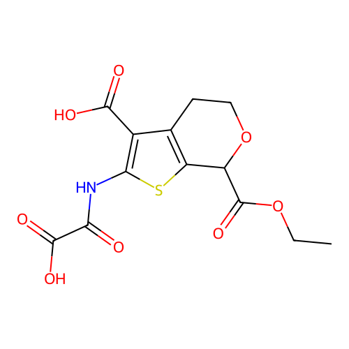 2-[(Carboxycarbonyl)amino]-4,7-dihydro-5h-thieno[2,3-c]pyran-3,7-dicarboxylic acid 7-ethyl ester structure