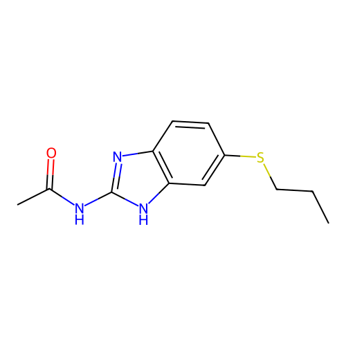 N-[5-(propylsulfanyl)-1H-benzimidazol-2-yl]acetamide structure