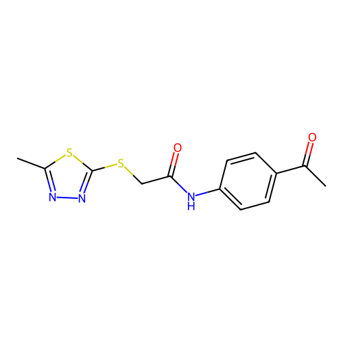 N-(4-acetylphenyl)-2-[(5-methyl-1,3,4-thiadiazol-2-yl)sulfanyl]acetamide structure