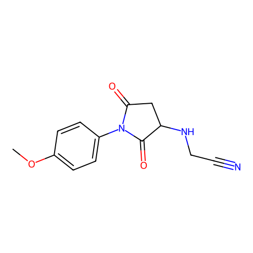 [1-(4-Methoxy-phenyl)-2,5-dioxo-pyrrolidin-3-ylamino]-acetonitrile structure