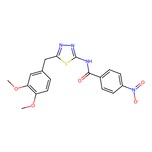 N-(5-(3,4-dimethoxybenzyl)-1,3,4-thiadiazol-2-yl)-4-nitrobenzamide structure