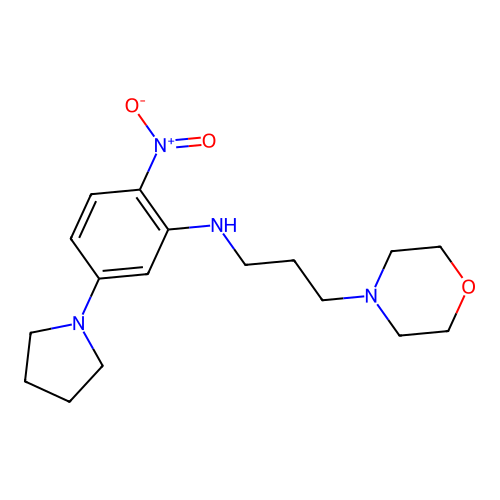 (3-Morpholin-4-ylpropyl)(2-nitro-5-pyrrolidinylphenyl)amine structure