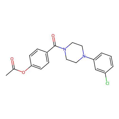 4-{[4-(3-Chlorophenyl)piperazin-1-yl]carbonyl}phenyl acetate structure