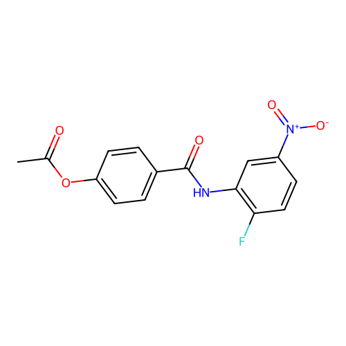 4-[(2-Fluoro-5-nitrophenyl)carbamoyl]phenyl acetate structure