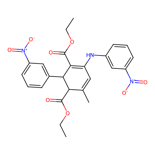 diethyl 6-methyl-4-(3-nitroanilino)-2-(3-nitrophenyl)cyclohexa-3,5-diene-1,3-dicarboxylate structure