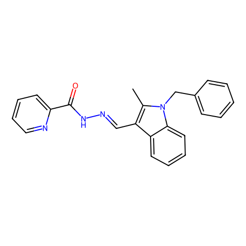 N'-[(E)-(1-benzyl-2-methyl-1H-indol-3-yl)methylidene]pyridine-2-carbohydrazide structure