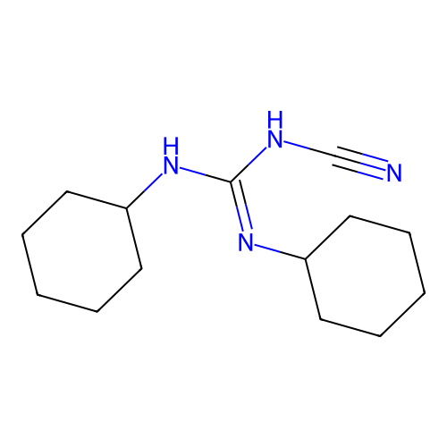 1-Cyano-2,3-dicyclohexylguanidine structure