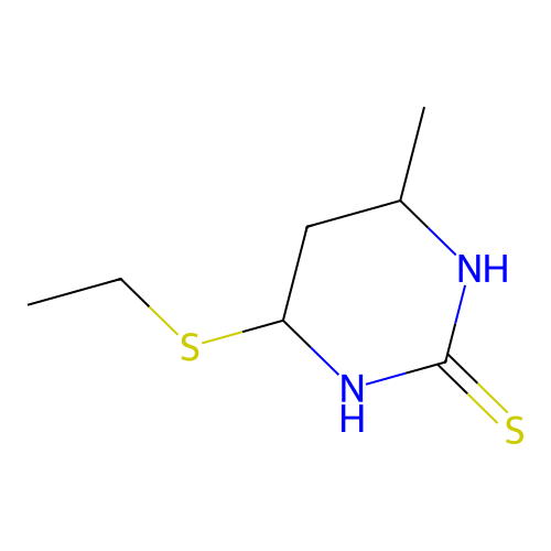 4-Ethylthio-6-methylhexahydropyrimidin-2-thione structure