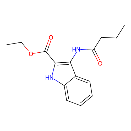 ethyl 3-(butanoylamino)-1H-indole-2-carboxylate structure