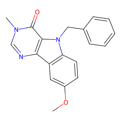 Pyrimido[5,4-b]indol-4(3H)-one, 5-benzyl-8-methoxy-3-methyl- structure