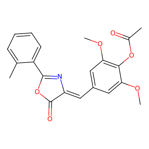 (Z)-2,6-dimethoxy-4-((5-oxo-2-(o-tolyl)oxazol-4(5H)-ylidene)methyl)phenyl acetate structure