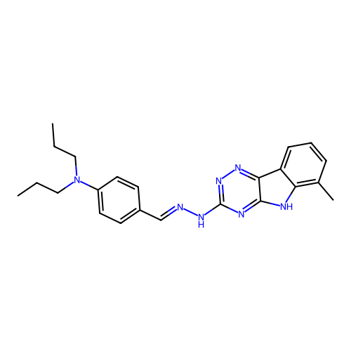 4-(dipropylamino)benzaldehyde (6-methyl-5H-[1,2,4]triazino[5,6-b]indol-3-yl)hydrazone structure