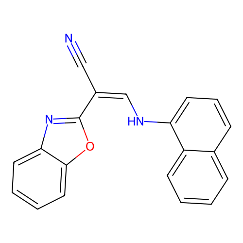2-(1,3-Benzoxazol-2-yl)-3-(naphthalen-1-ylamino)prop-2-enenitrile structure