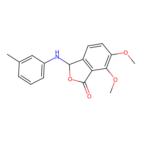 6,7-dimethoxy-3-[(3-methylphenyl)amino]-2-benzofuran-1(3H)-one structure