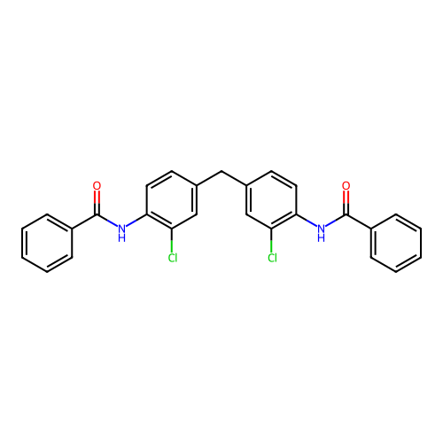 N-{4-[4-(benzoylamino)-3-chlorobenzyl]-2-chlorophenyl}benzamide structure