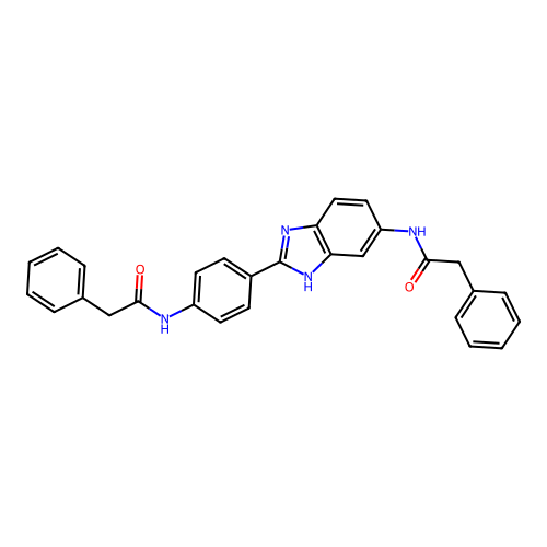 2-phenyl-N-(4-{5-[(phenylacetyl)amino]-1H-benzimidazol-2-yl}phenyl)acetamide structure