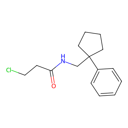 3-chloro-N-[(1-phenylcyclopentyl)methyl]propanamide structure