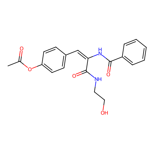4-{2-(Benzoylamino)-3-[(2-hydroxyethyl)amino]-3-oxo-1-propen-1-yl}phenyl acetate structure