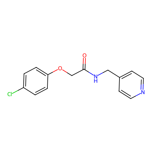 2-(4-chlorophenoxy)-N-(pyridin-4-ylmethyl)acetamide structure