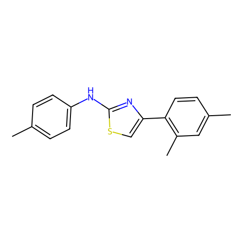 4-(2,4-dimethylphenyl)-N-(4-methylphenyl)-1,3-thiazol-2-amine structure