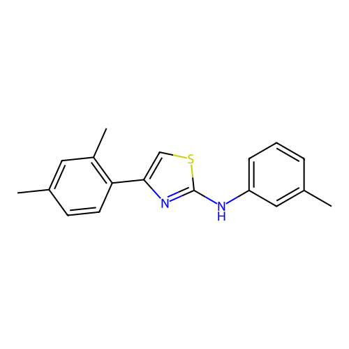 4-(2,4-dimethylphenyl)-N-(3-methylphenyl)-1,3-thiazol-2-amine structure