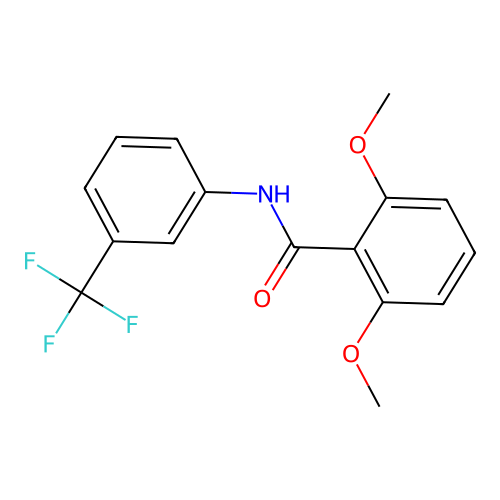 2,6-dimethoxy-N-[3-(trifluoromethyl)phenyl]benzamide structure