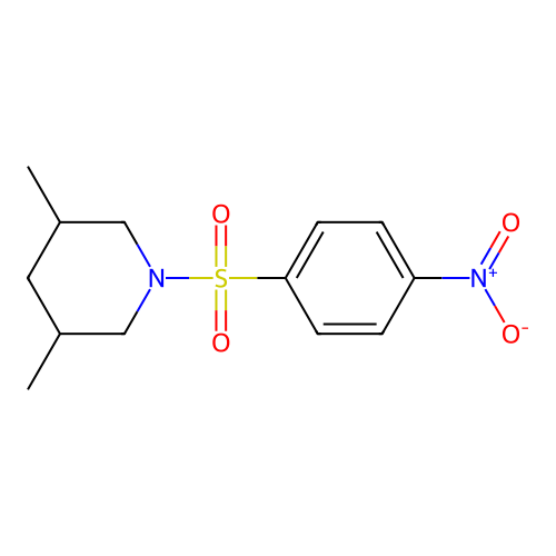 3,5-Dimethyl-1-[(4-nitrophenyl)sulfonyl]piperidine structure