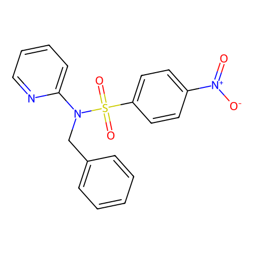 N-benzyl-4-nitro-N-(pyridin-2-yl)benzenesulfonamide structure
